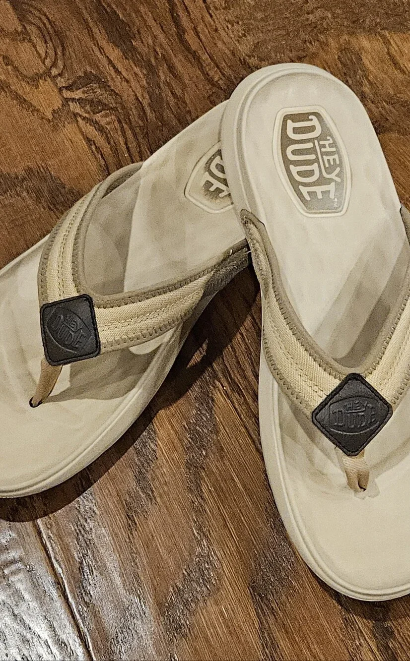 HEYDUDE Myers Men's Tan Flip Flop Sandal, Tan - Size 11